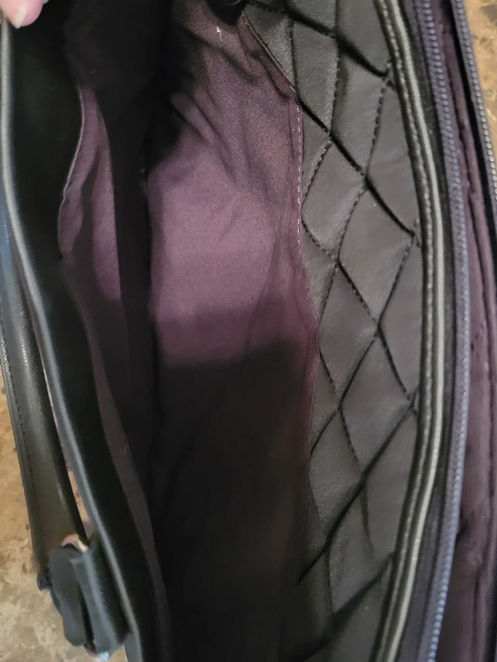 Knomo London Quilted Laptop Bag with Black Leather Trim